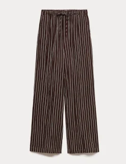 Lyocell Rich Drawstring Wide Leg Trousers