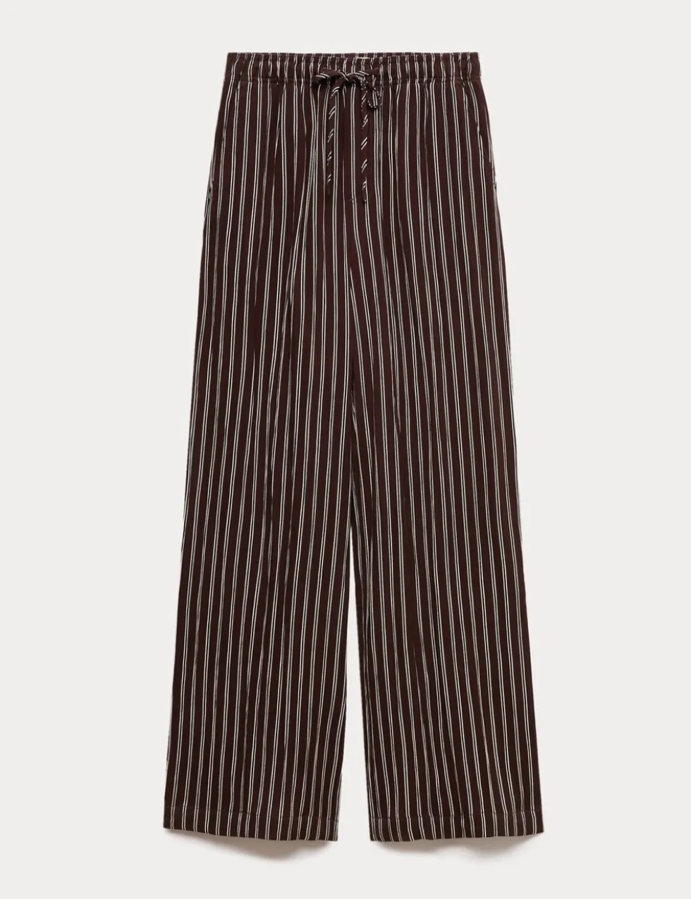 Lyocell Rich Drawstring Wide Leg Trousers
