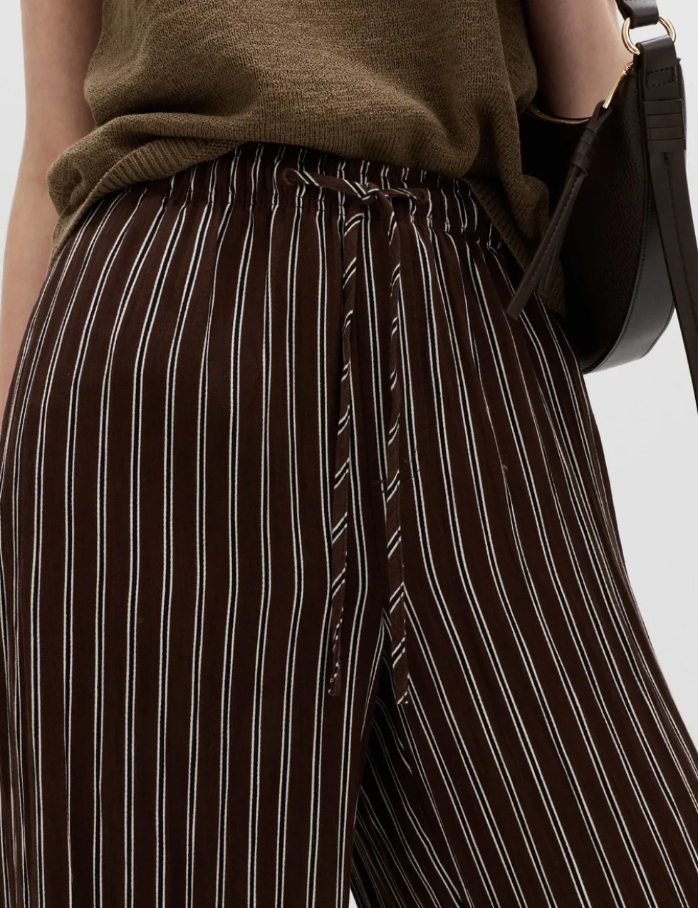 Lyocell Rich Drawstring Wide Leg Trousers