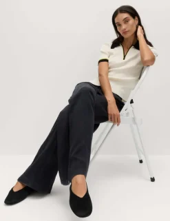 Lyocell Rich Drawstring Wide Leg Trousers