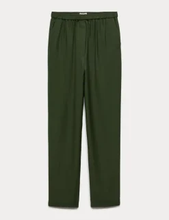 Lyocell Rich Elasticated Waist Tapered Trousers