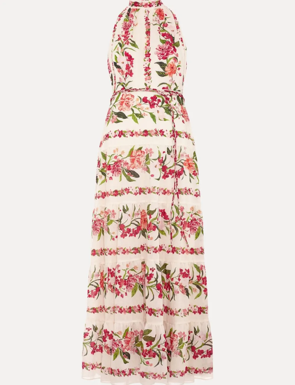 Lyocell Rich Floral Halter Neck Maxi Dress
