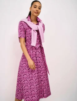 Lyocell Rich Floral Midi Shirt Dress