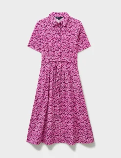 Lyocell Rich Floral Midi Shirt Dress