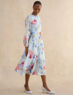 Lyocell Rich Floral Midi Skater Dress