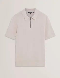Lyocell Rich Half Zip Knitted Polo Shirt
