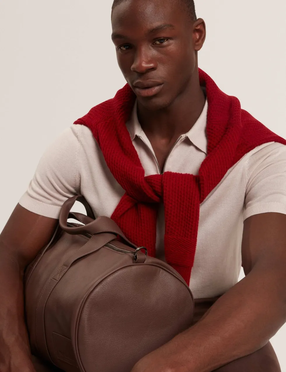 Lyocell Rich Half Zip Knitted Polo Shirt