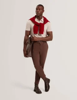 Lyocell Rich Half Zip Knitted Polo Shirt