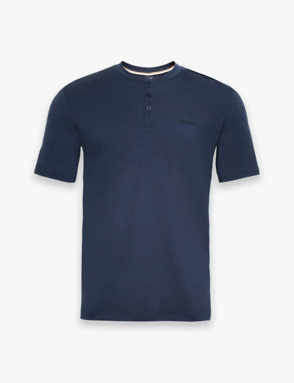 Lyocell Rich Henley Neck T-Shirt with Wool