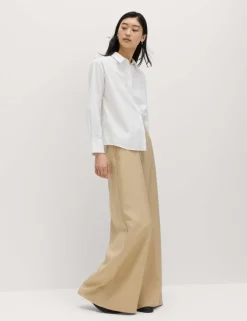 Lyocell Rich Palazzo Trousers with Linen