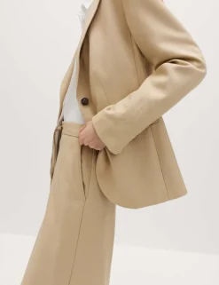 Lyocell Rich Palazzo Trousers with Linen