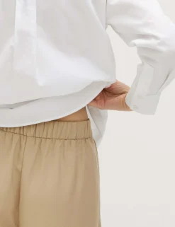 Lyocell Rich Palazzo Trousers with Linen
