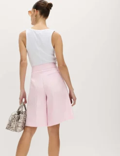 Lyocell Rich Pleat Front Bermuda Shorts