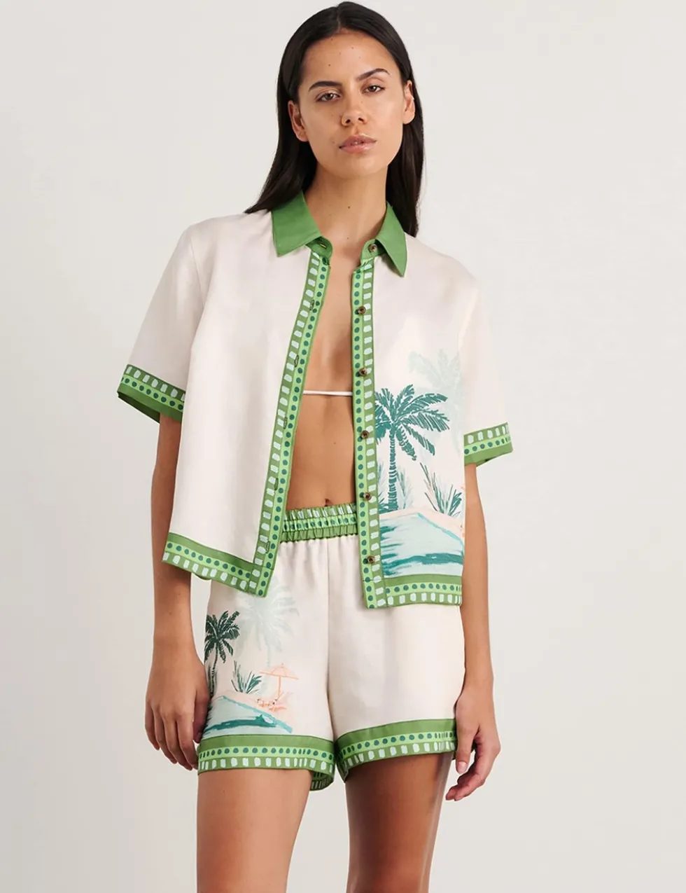 Lyocell Rich Printed Collared Shirt