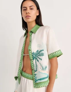 Lyocell Rich Printed Collared Shirt