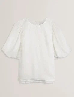 Lyocell Rich Puff Sleeve Top