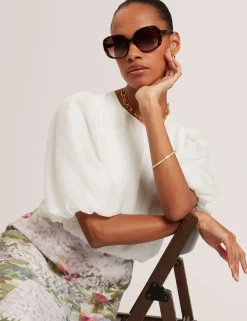Lyocell Rich Puff Sleeve Top