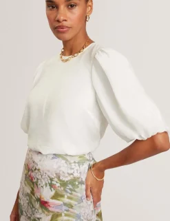 Lyocell Rich Puff Sleeve Top