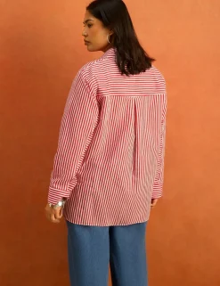 Lyocell Rich Striped Button Through Shirt