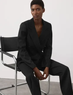 Lyocell Rich Tailored Double Breasted Blazer