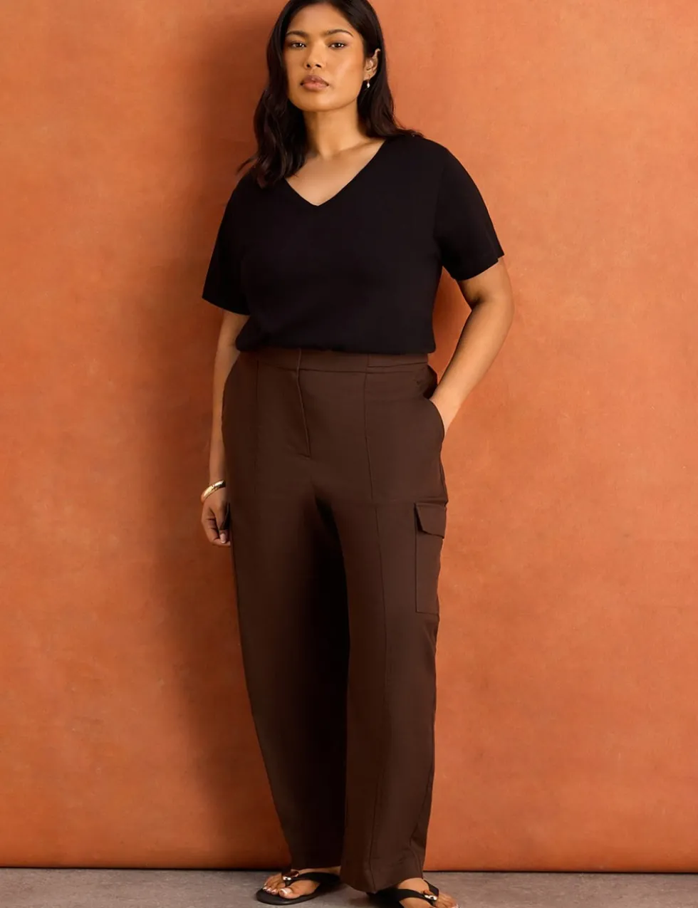 Lyocell Rich Utility Straight Leg Trousers