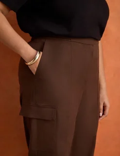Lyocell Rich Utility Straight Leg Trousers