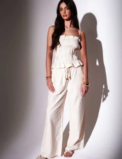 Lyocell Rich Wide Leg Trousers