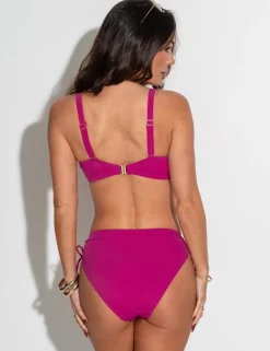 Madrid Wired Ruched Plunge Bikini Top (B-G)