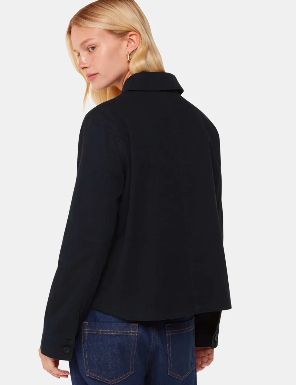 Marie Pure Cotton Collared Short Jacket