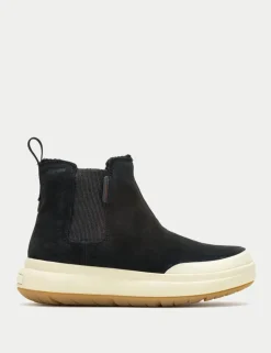 Marquette Suede Thermal Flat Ankle Boots
