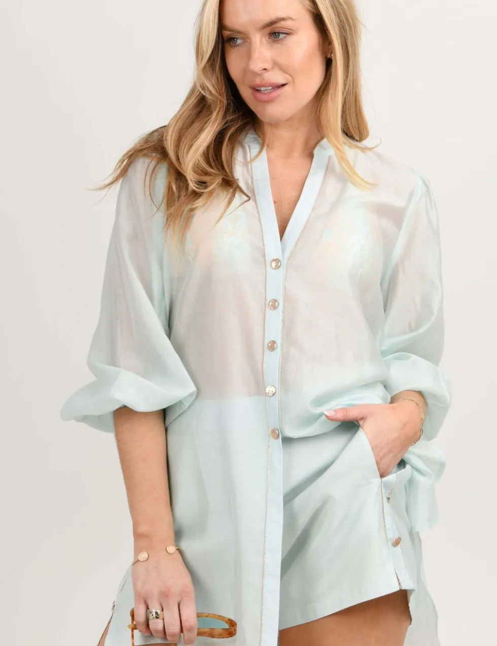Martinique Cotton Rich Beach Cover Up Shirt