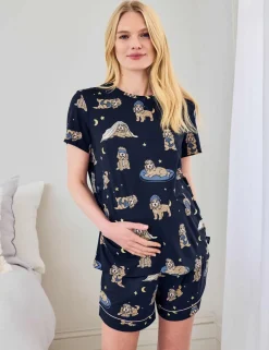 Maternity Bedtime Dog Printed Shortie Set