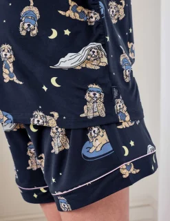 Maternity Bedtime Dog Printed Shortie Set