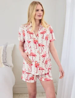 Maternity Cotton Rich Flamingo Shortie Set