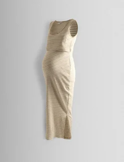 Maternity Cotton Rich Striped Maxi Bodycon Dress