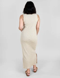 Maternity Cotton Rich Striped Maxi Bodycon Dress