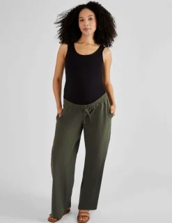 Maternity Cotton Rich Wide Leg Trousers