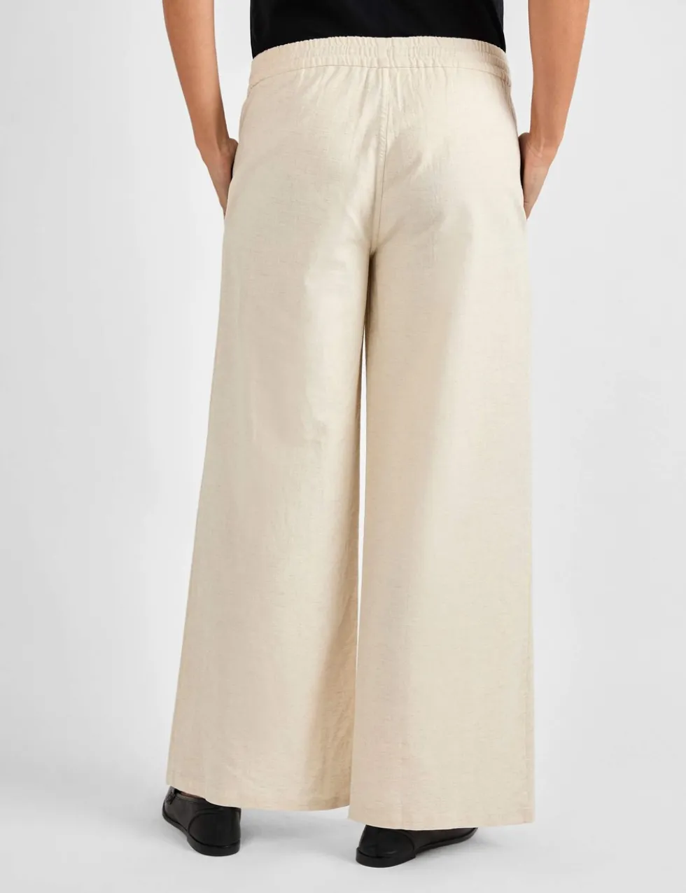 Maternity Cotton Rich Wide Leg Trousers with Linen