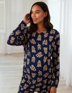 Maternity Dog Print Crew Neck Pyjamas