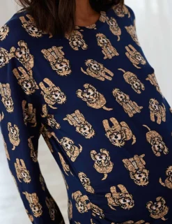 Maternity Dog Print Crew Neck Pyjamas