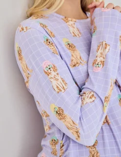 Maternity Dog Print Crew Neck Pyjama Set