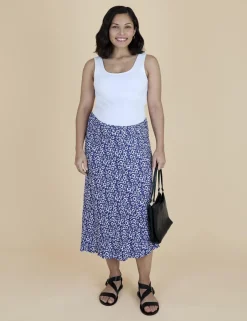 Maternity Floral Midi Slip Skirt