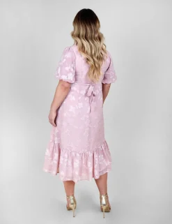 Maternity Floral V-Neck Midi Skater Dress