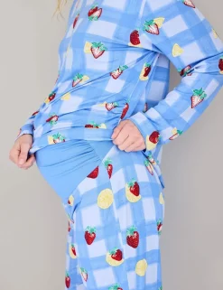 Maternity Fruit Print Crew Neck Pyjama Set