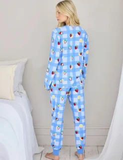 Maternity Fruit Print Crew Neck Pyjama Set