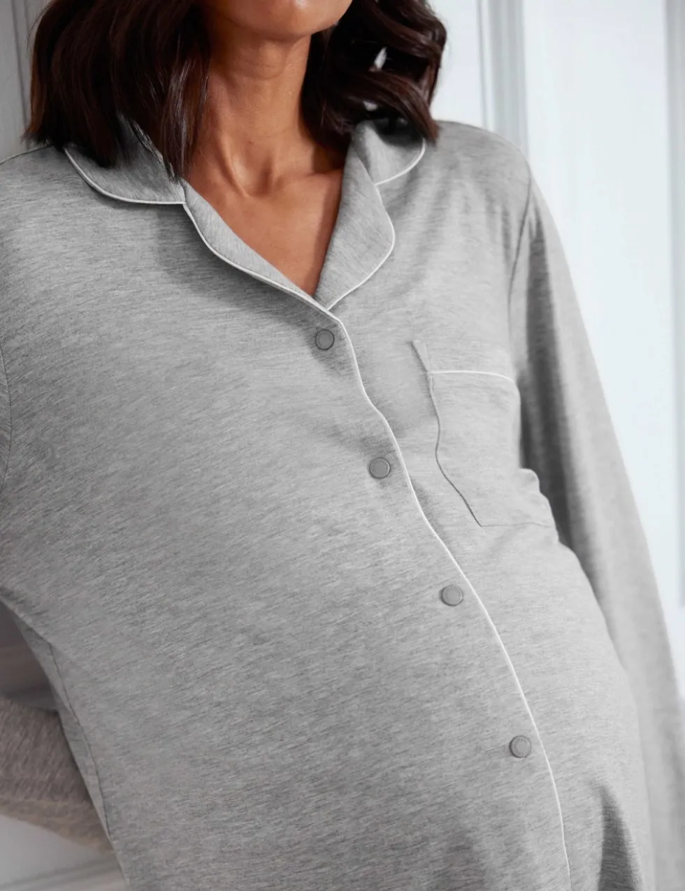Maternity Modal Long Button Up Pyjama Set