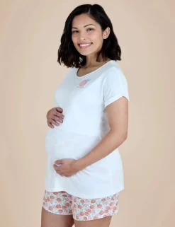 Maternity Peach Print Phamas