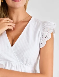 Maternity Pure Cotton Broderie V-Neck Blouse