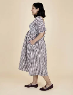 Maternity Pure Cotton Gingham Midi Dress