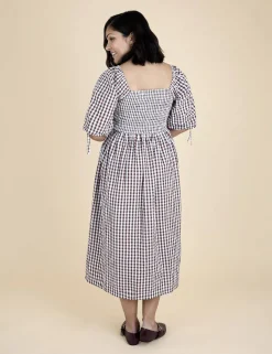Maternity Pure Cotton Gingham Midi Dress